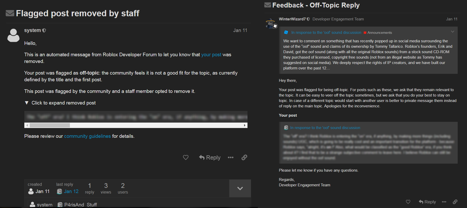 Ban Devforum Feedback Message Roblox Wiki Fandom - roblox devforum new user tutorial