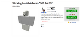 "Invisible Torso" scam. Note that the torso is clearly not invisible.