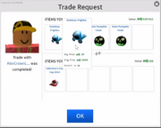 One of the trades sent from when Linkmon99 was compromised.
