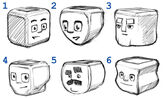 Early concept art for character heads, from December 21, 2005.