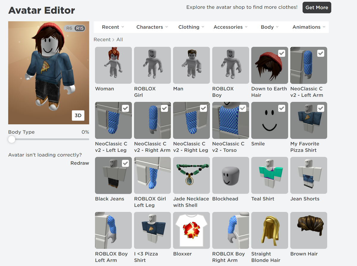 Avatar Editor - Roblox