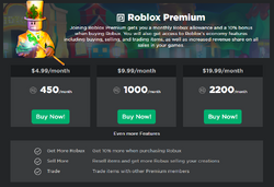 Roblox Premium, Roblox Wiki