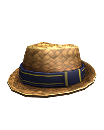 Catalog Blue Banded Straw Fedora Roblox Wikia Fandom - roblox promo codes for banded gear