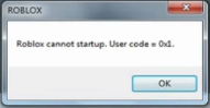 Ban Error 0x1 Roblox Wiki Fandom - roblox cannot startup user code 0x1