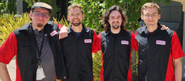 From left to right: MrDoomBringer, Seranok Seranok is a notable creator or influencer verified by Roblox Corporation. Learn more., Stravant, Merely Merely is a notable creator or influencer verified by Roblox Corporation. Learn more.