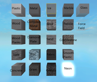 Materials Roblox Wikia Fandom - live upcoming physical properties and partmaterial changes announcements roblox developer forum
