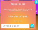 The error players will receive if they enter an invalid code.