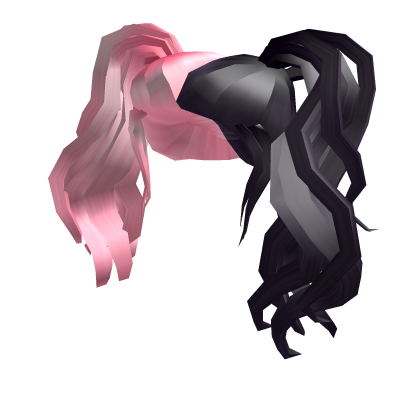 Catalog Pink And Black Side Ponytails Roblox Wikia Fandom - black ponytail roblox hair