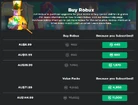A loja de robux em setembro de 2019 (no tema escuro e na perspectiva de um membro do Roblox Premium).