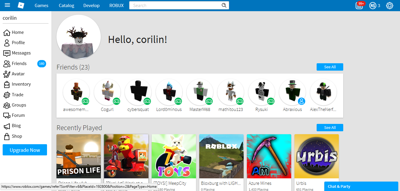 My Roblox Home Roblox Wiki Fandom - how to see which games youve recently played roblox