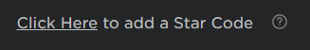 Введення зіркового коду у новому інтерфейсі.