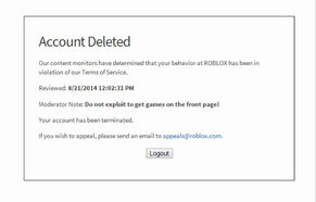 COMO SER BANIDO DO ROBLOX (tomei aviso de ban) 