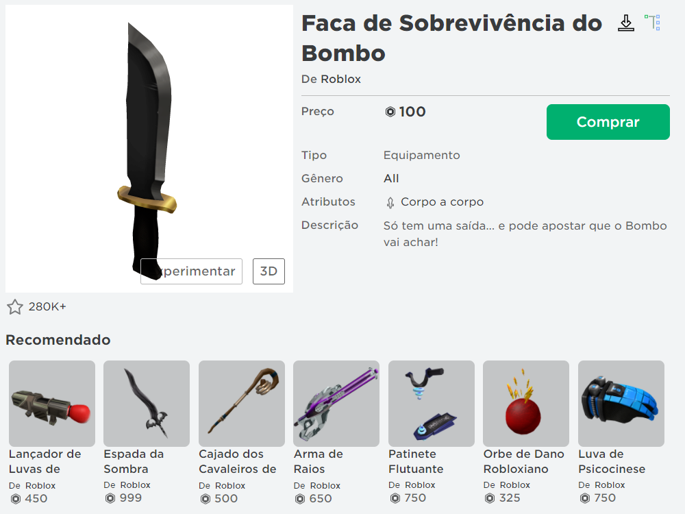 A Página de Detalhes do Item e Comprando Itens – Suporte Roblox