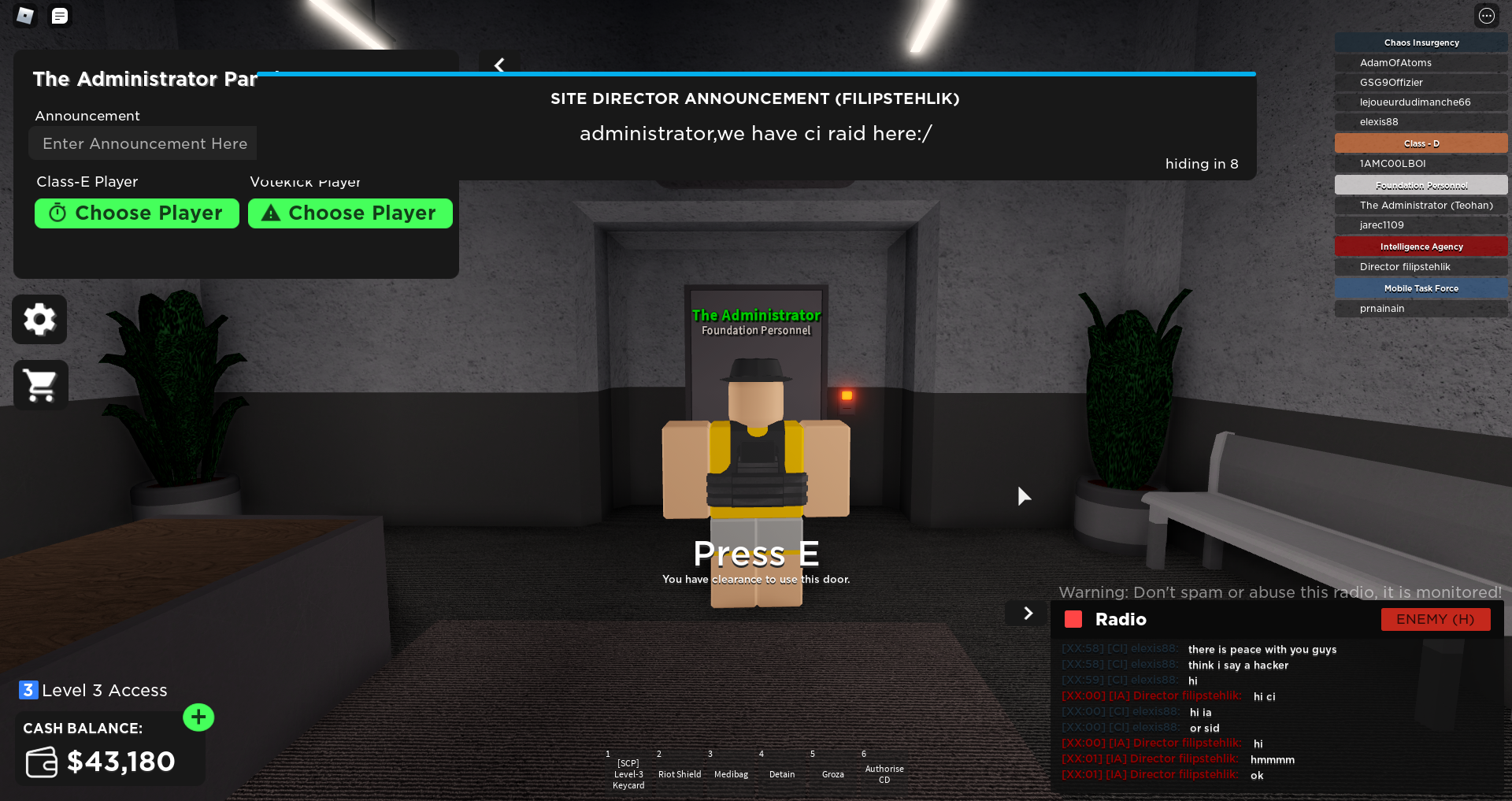 Administrator Roblox Area 47 Wiki Fandom - top 5 get admin top 5 players will get admin roblox