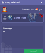 Getting Gifted Battle Pass UI