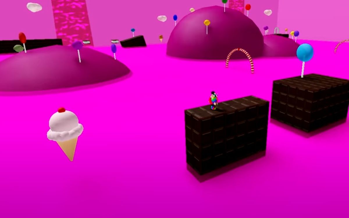 A player overcoming obstacles in a fun roblox obstacle course