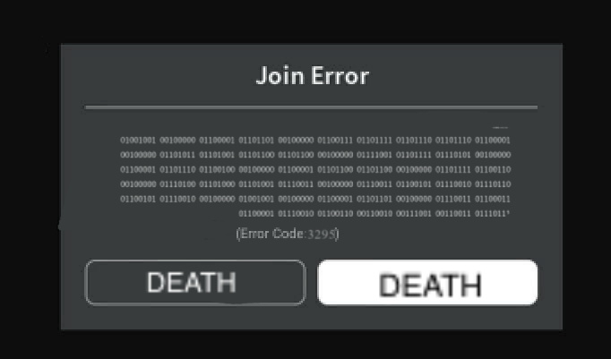 The scariest Roblox error code: - Imgflip