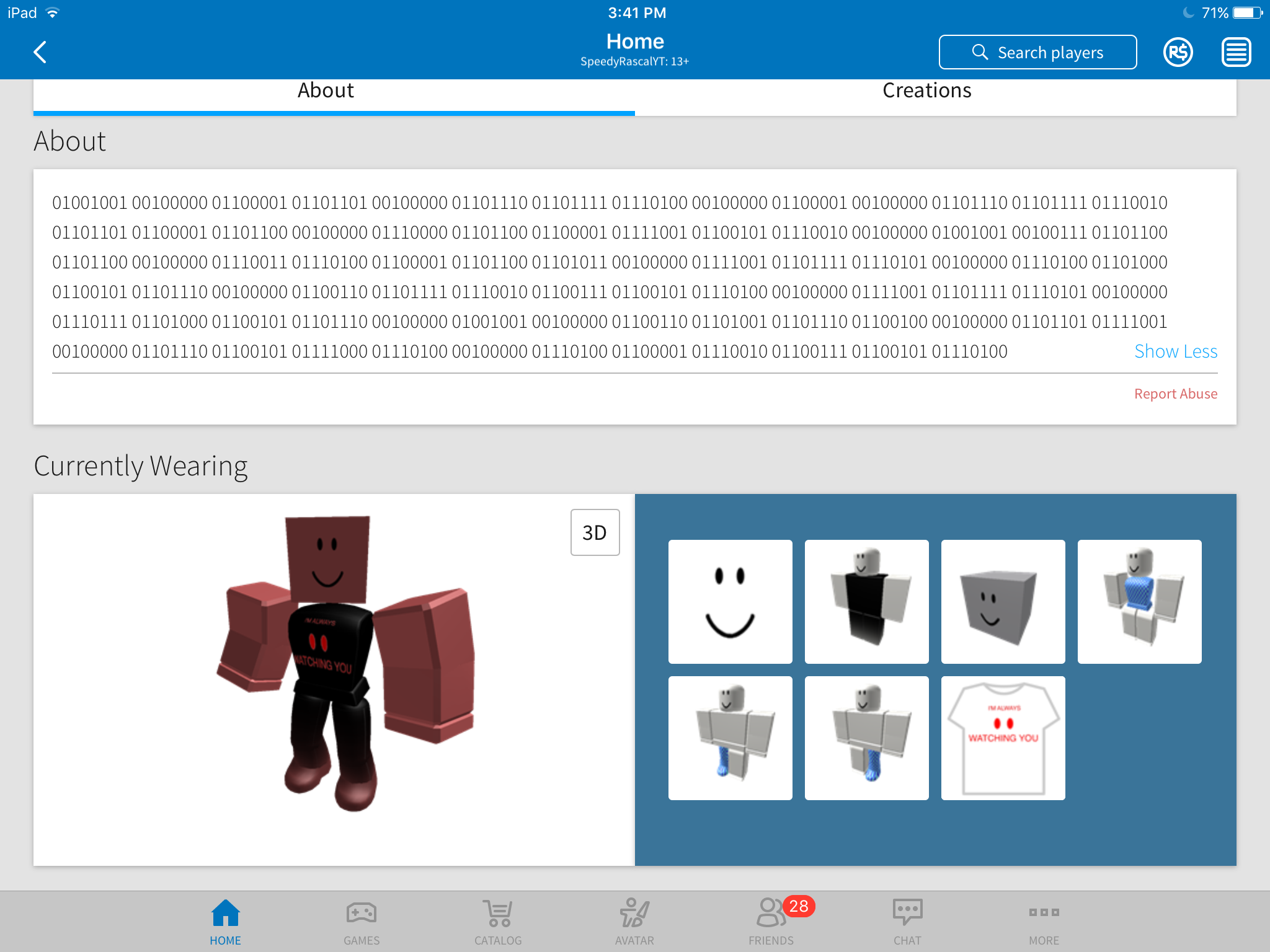 Bl0x He4d A Roblox Stalker Roblox Creepypasta Wiki Fandom - roblox binary code shirt