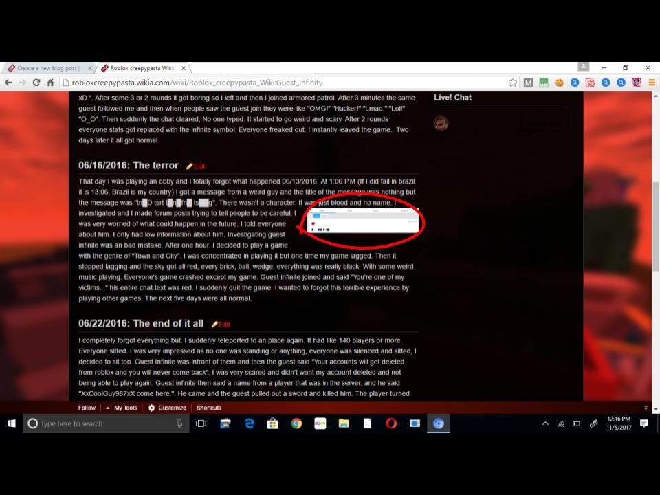 User Blog Matrixluca Exposing The Guest Infinite Myth Roblox Creepypasta Wiki Fandom - roblox guests 2016