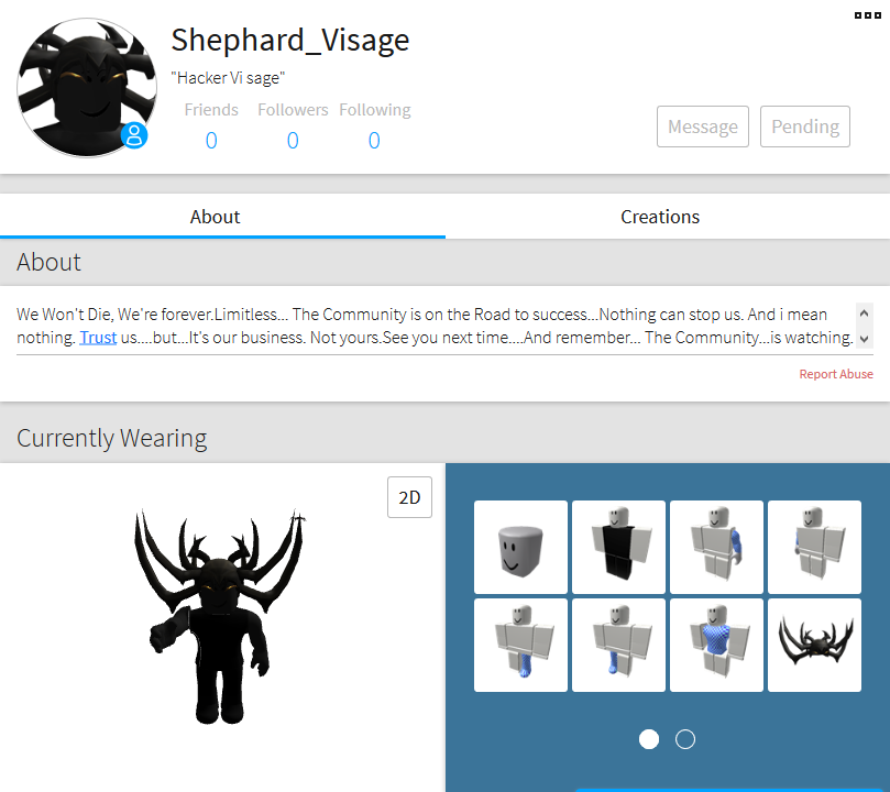 Shepherd Visage New Hacker I Heard About Roblox Creepypasta Wiki Fandom - pending robux meaning