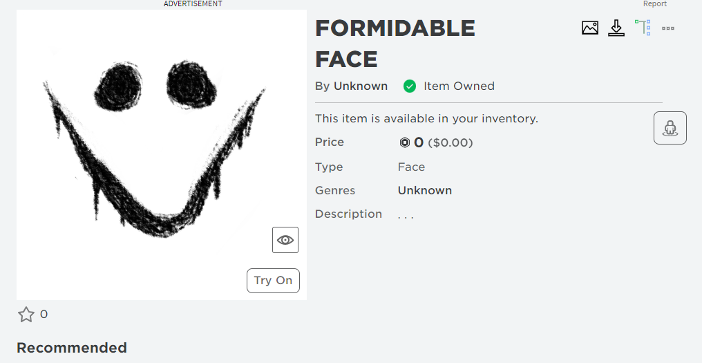 Monster Face, Roblox Wiki