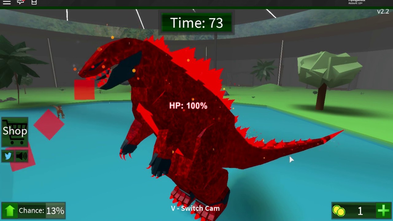 Fire Godzilla Roblox Dinosaur Hunter Wiki Fandom - hunter game roblox codes