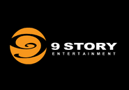 9 Story Entertainment logo Orange (2002-2007) (Black) horizontal