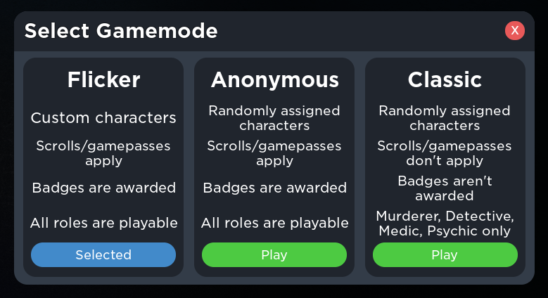 Game Modes - Roblox