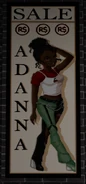 Adanna on a poster hanging on the clothing mall's outside in the game's lobby (drawn by kittenbaths)(drawn by kittenbaths)