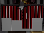 Amani's shirt hanging on a clothing rack over at the Clothes Store.