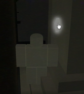 Button the player needs to click in “Tower of Peace” to open a door at the end of the hallway
