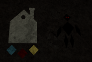 Another marking on the wall with some dark creature and what is assumed to be the Smiles' Household
