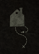 Another marking on the wall with a key and "Darkness" written next to it