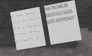The note in morse code and it's translation in English.