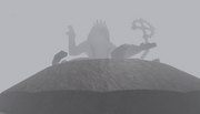 Dusk helinil statue front