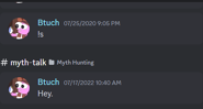 [5] An image showcasing messages from Btuch's Discord account in the RMH Discord Server in both 2020 and 2022.