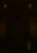A banner that can be found next to the art.