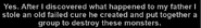 A part of the dialog when Cecil speaks to the player for the first time. He refers to the Cure he stole at the Department, the Stoneman Potion, created by his father.