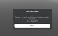 One of the many disconnect prompts a player gets moving throughout the game.