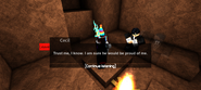 Cecil inside of a newly formed cave, found only in the True Ending of Jalcrl Nwm. The spirit of Bart Montgomery is with him as seen on the right.
