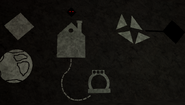 The symbols on the left are a code for the left door that is Creator of life. Another marking on the wall that seems to be a reference to DIAM0NDEYES and Robert Smiles (Robert Being The White Diamond shape and DIAM0NDEYES being the black diamond shape).