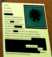 This document goes into minor detail about the Castaway Krilessh, which the player will eventually find near their journey’s end. This document is contained in the first room from the left side of the hallway.