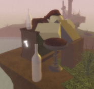 Cegnite seeming to be an alcoholic at a bar.
