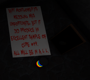 A note written by Ipiprix left in the maze in the Mental Assistance Department.