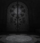 The impassable door in the enclosed town-like area in “ＡＳＨ”.