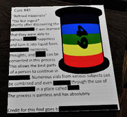 The documentation for Cure #49 found near the exit to the Mortality Advancement Division.