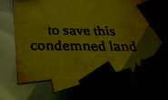 A note saying “to save this condemned land”.