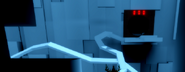 The second area the player will have access to, with an extending bridge of ice and 6 probes that look like the one seen above needing to be clicked in order, till each of the six lights on the door light up.