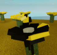 A bee on a flower that is turning black. It can be clicked for dialogue that says “It’s a putrid flower.”