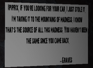 Once past the locked door in the maze, heading straight to the exit hall, players will find this message from Graves, as well as be prompted to teleport to SOURCE.